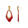 Uchenna - Boucle d'oreille tige acier Rouge