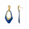 Uchenna - Boucle d'oreille tige acier Bleue marine