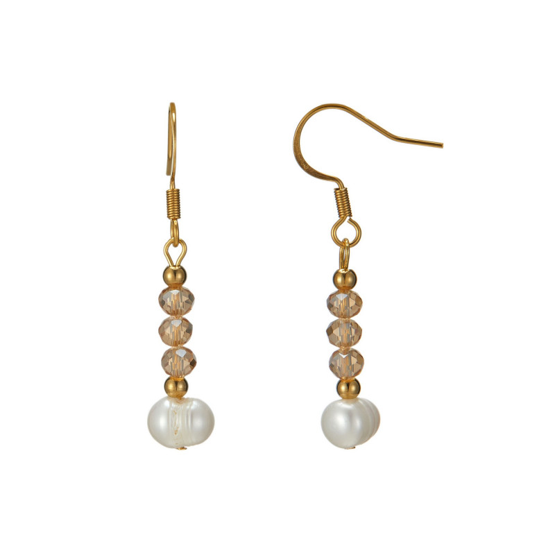 Udve - Boucle d'oreille acier Beige