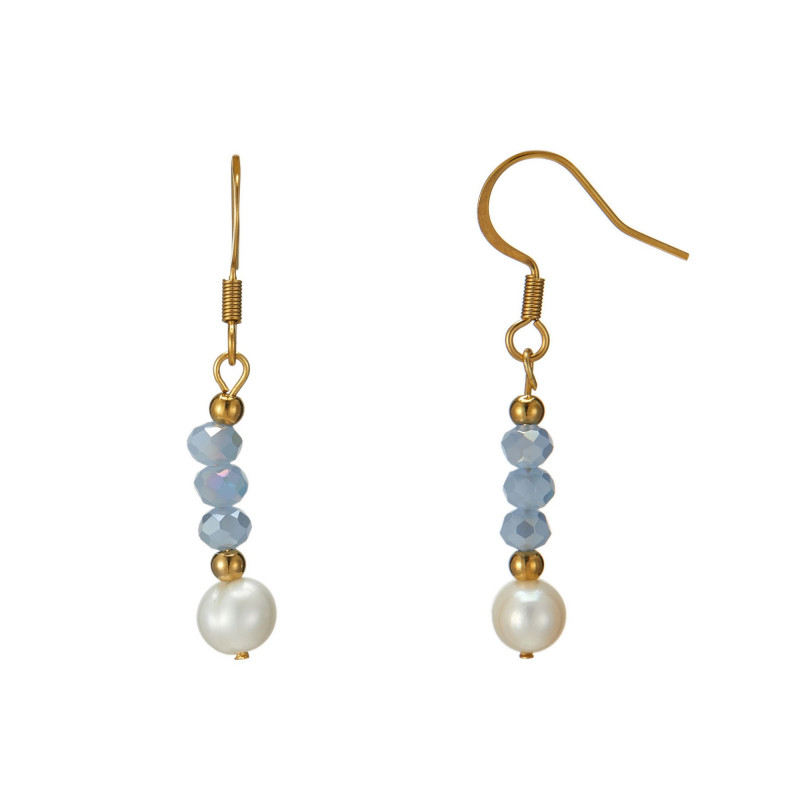 Udve - Boucle d'oreille acier Bleue ciel