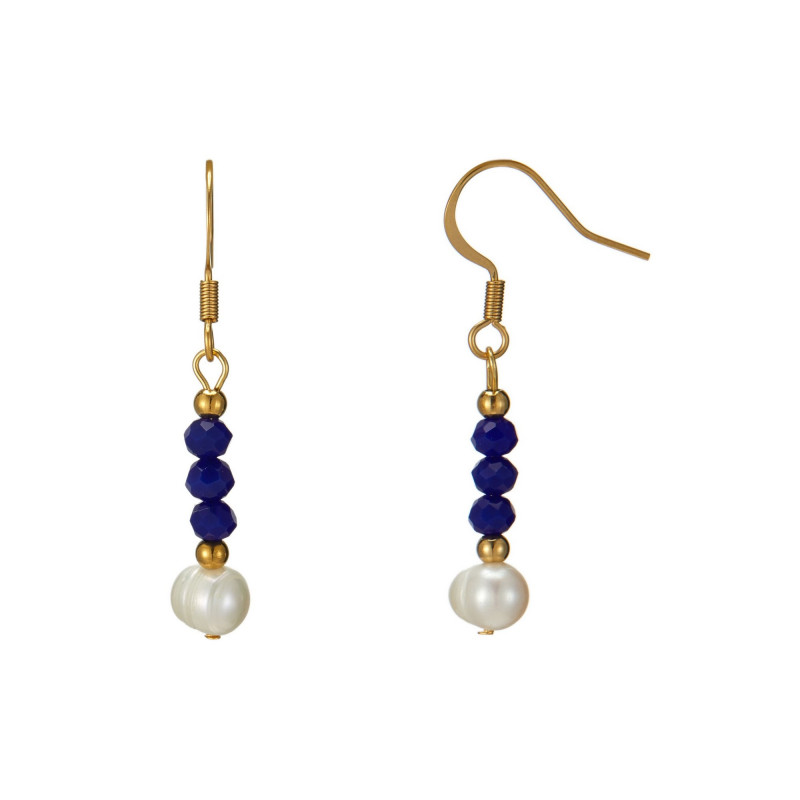 Udve - Boucle d'oreille acier Bleue marine