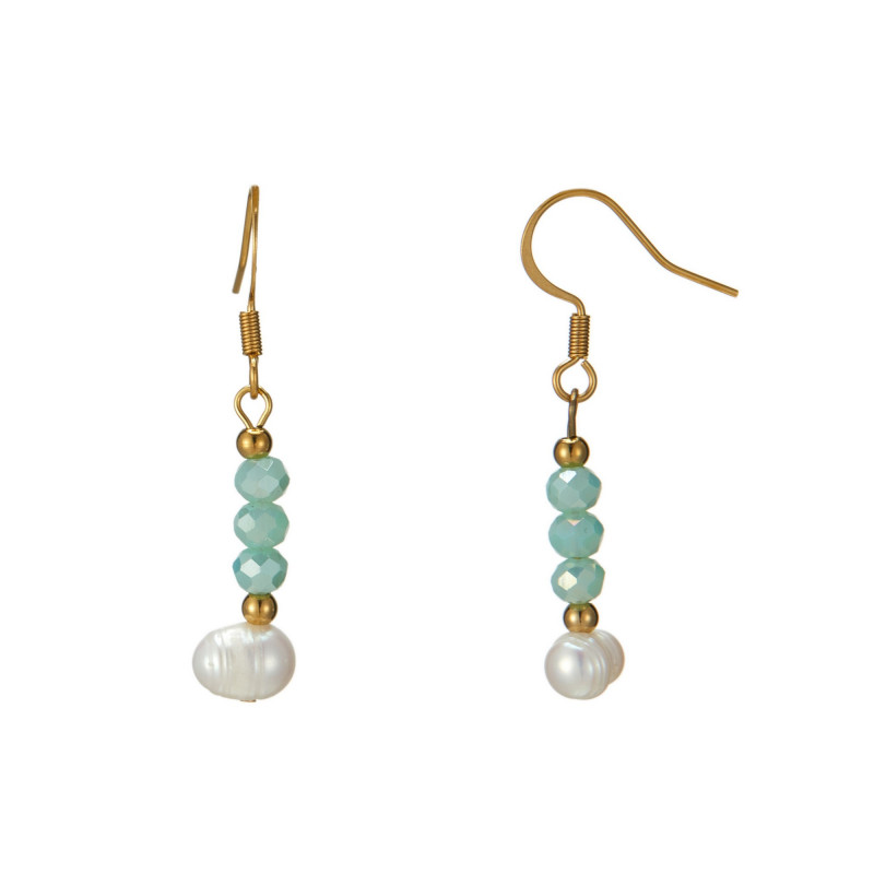 Udve - Boucle d'oreille acier Vert d'eau