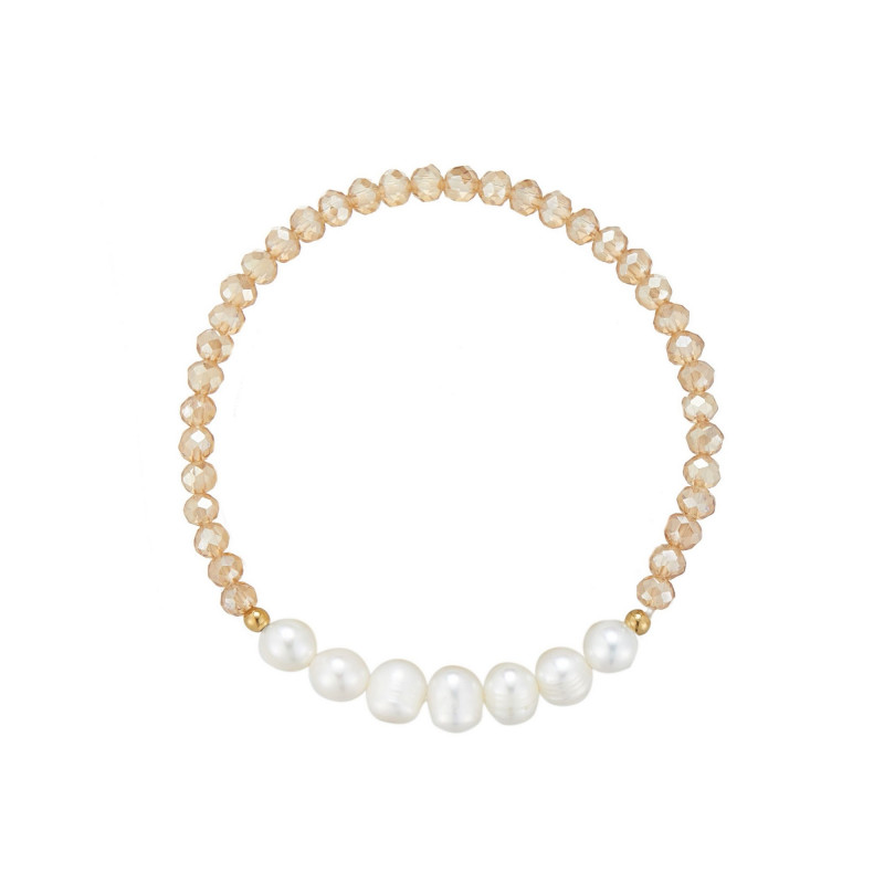 Udve - Bracelet élastique acier Beige