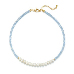 Udve - Collier acier Bleu ciel