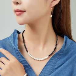 Udve - Collier acier Bleu marine