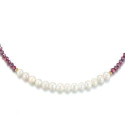 Udve - Collier acier Bordeaux