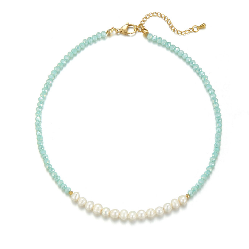 Udve - Collier acier Vert d'eau