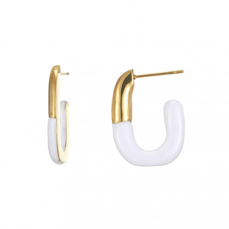 Ukaleq - Boucle d'oreille acier tige Blanche