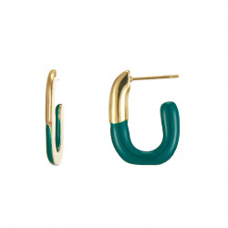 Ukaleq - Boucle d'oreille acier tige Verte