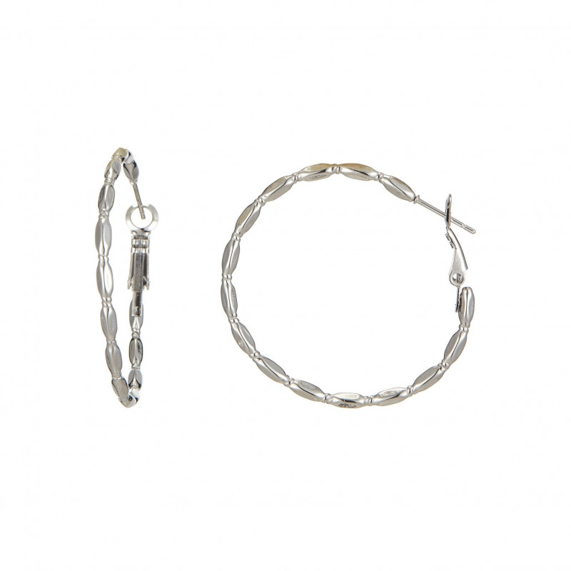 Ulano - Boucle d'oreille acier Créole Argentée