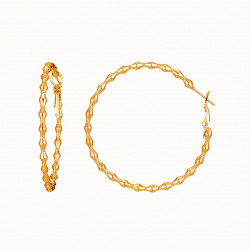 Uvatera - Boucle d'oreille acier Créole Dorée