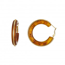 Umeko - Boucle d'oreille acier tige Marron