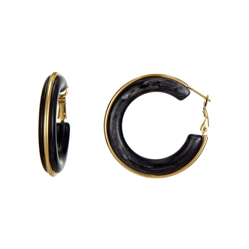 Umeko - Boucle d'oreille acier tige Noire