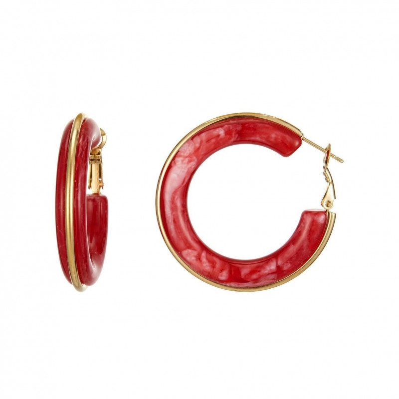 Umeko - Boucle d'oreille acier tige Rouge
