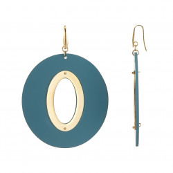 Urake - Boucle d'oreille acier à tige Bleue canard