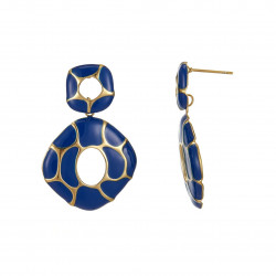 Urenna - Boucle d'oreille tige acier Bleue