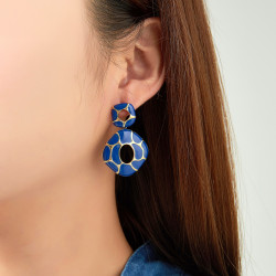 Urenna - Boucle d'oreille tige acier Blanche