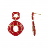 Urenna - Boucle d'oreille tige acier Rouge
