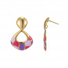 Urvasi - Boucle d'oreille tige acier Fuchsia