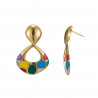 Urvasi - Boucle d'oreille tige acier Multicolore
