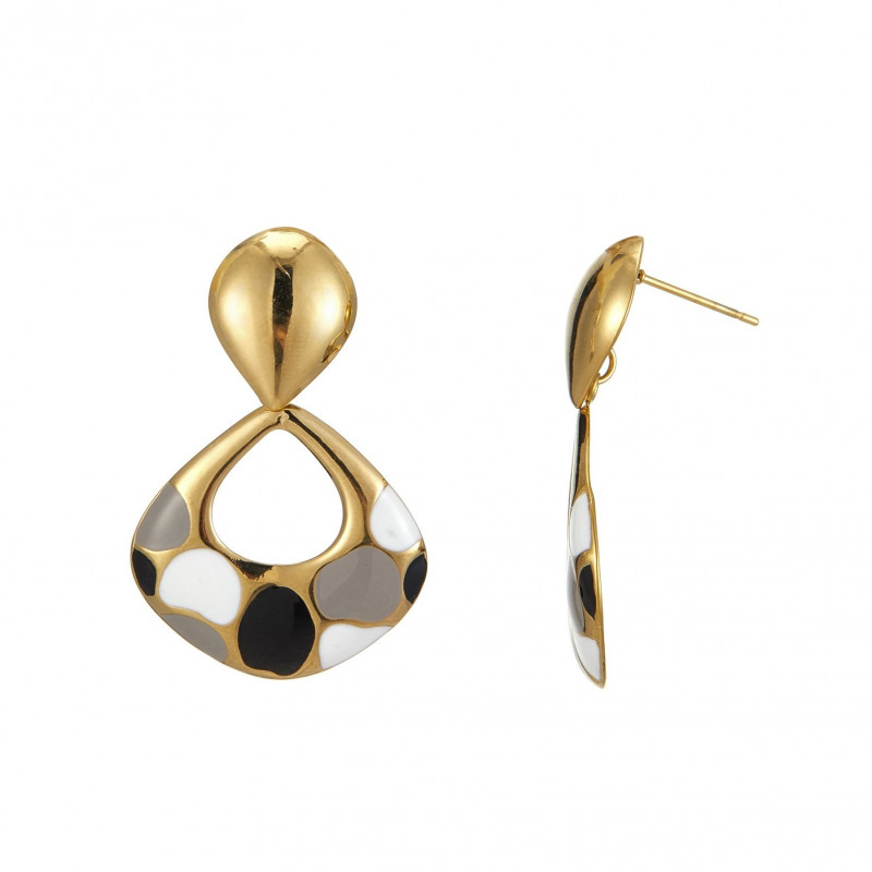 Urvasi - Boucle d'oreille tige acier Noire