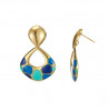 Urvasi - Boucle d'oreille tige acier Turquoise