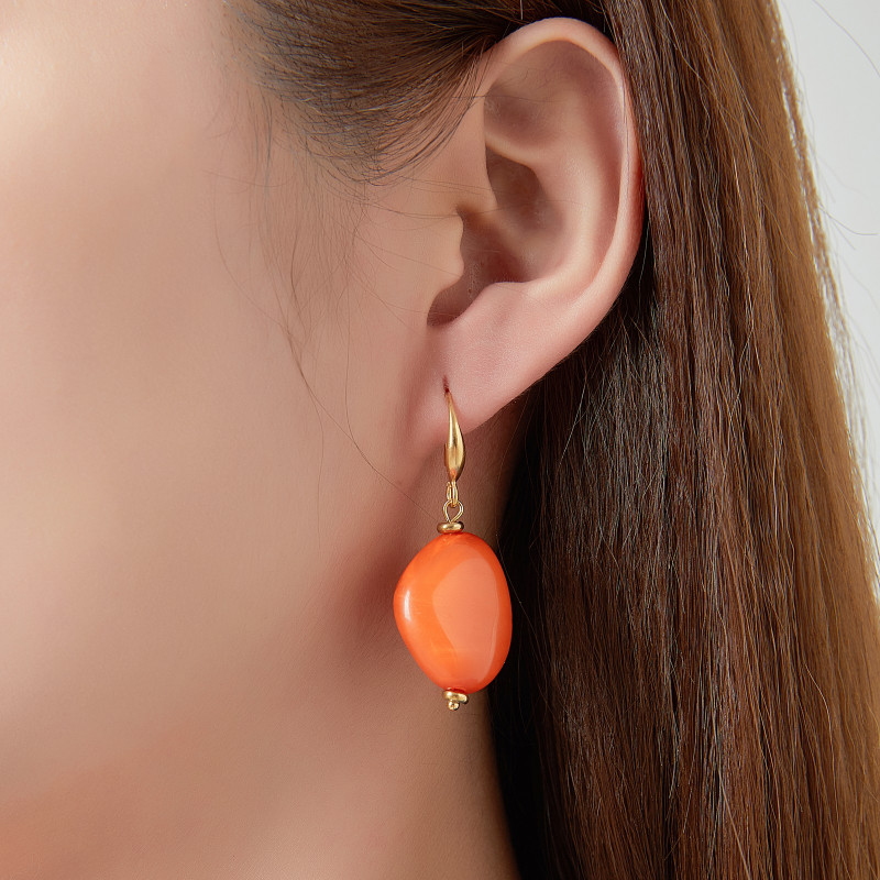 Unelma - Boucle d'oreille Acier Orange
