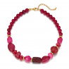 Unelma - Collier Acier Fuchsia