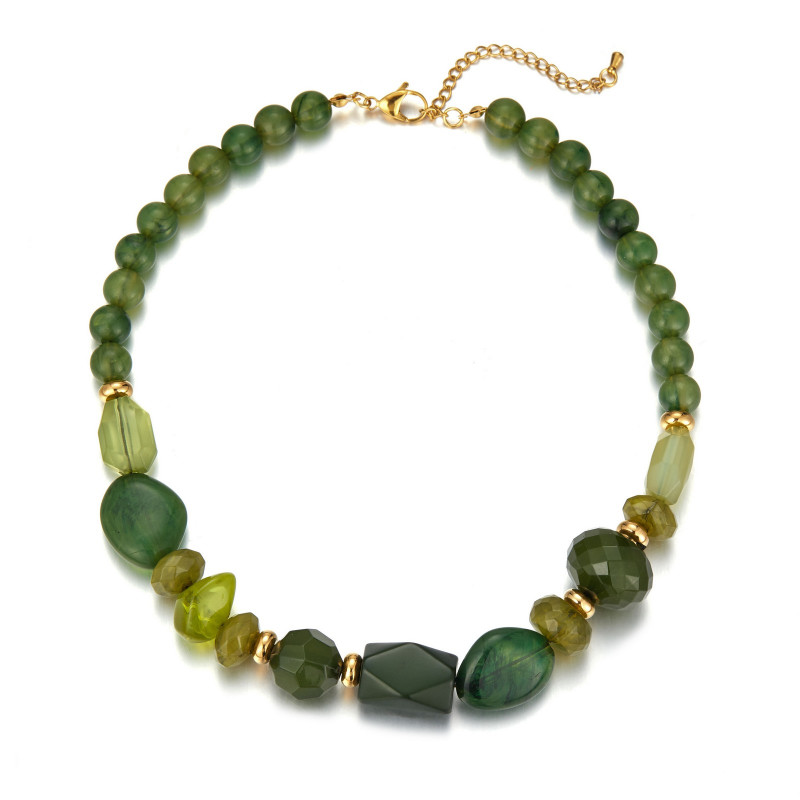 Unelma - Collier Acier Vert