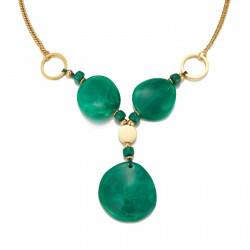Urako - Collier Acier vert