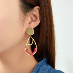 Unna - Boucle d'oreille acier clip Rose