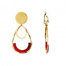 Unna - Boucle d'oreille acier clip Rouge