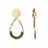Unna - Boucle d'oreille acier clip verte