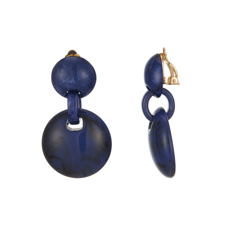 Edurne - Boucle d'oreille clip Bleue