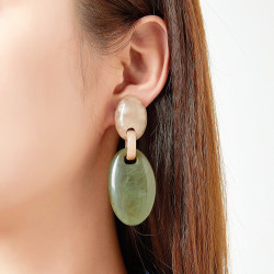 Estelle - Boucle d'oreille clip Bleue