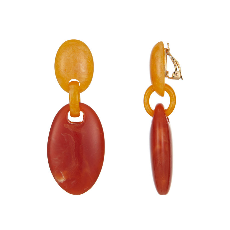 Estelle - Boucle d'oreille clip Orange