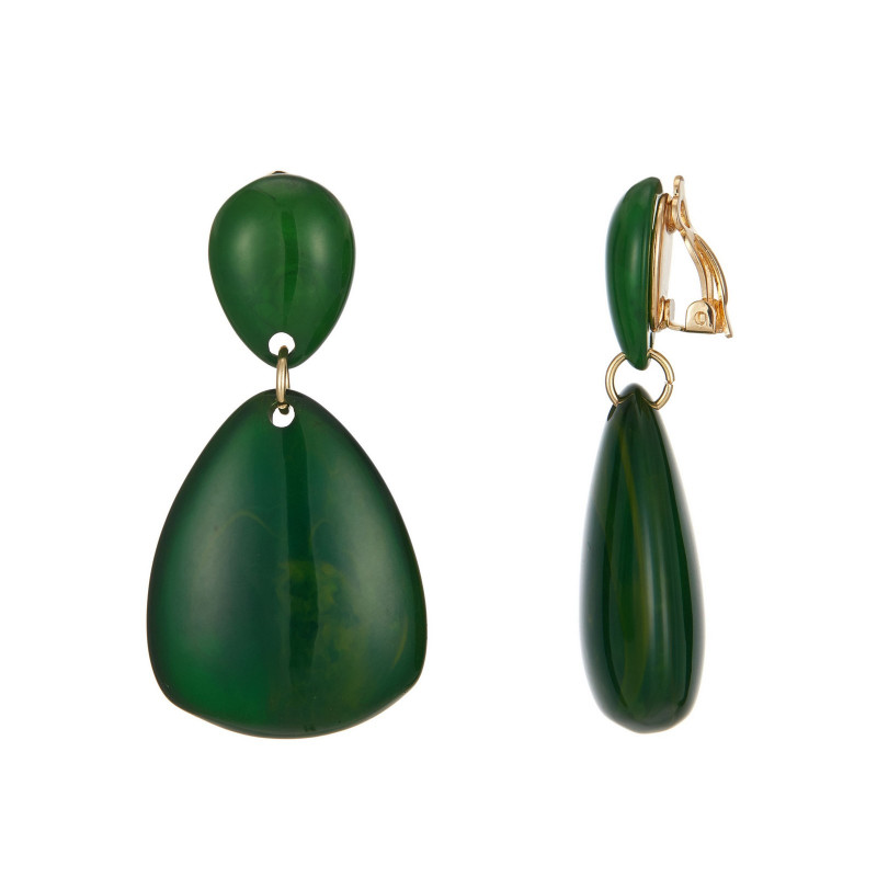 Eudeline - Boucle d'oreille clip Verte