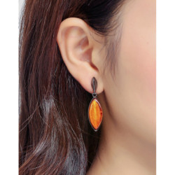Jessica - Boucles d'oreilles tige orange 2