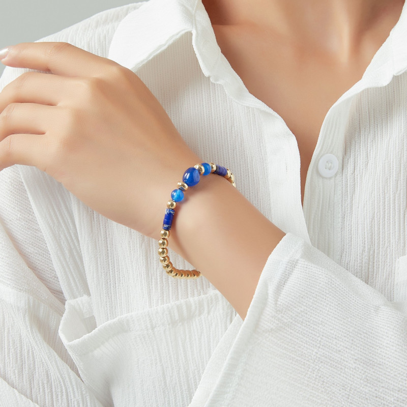 Ercilia - Bracelet élastique bleu