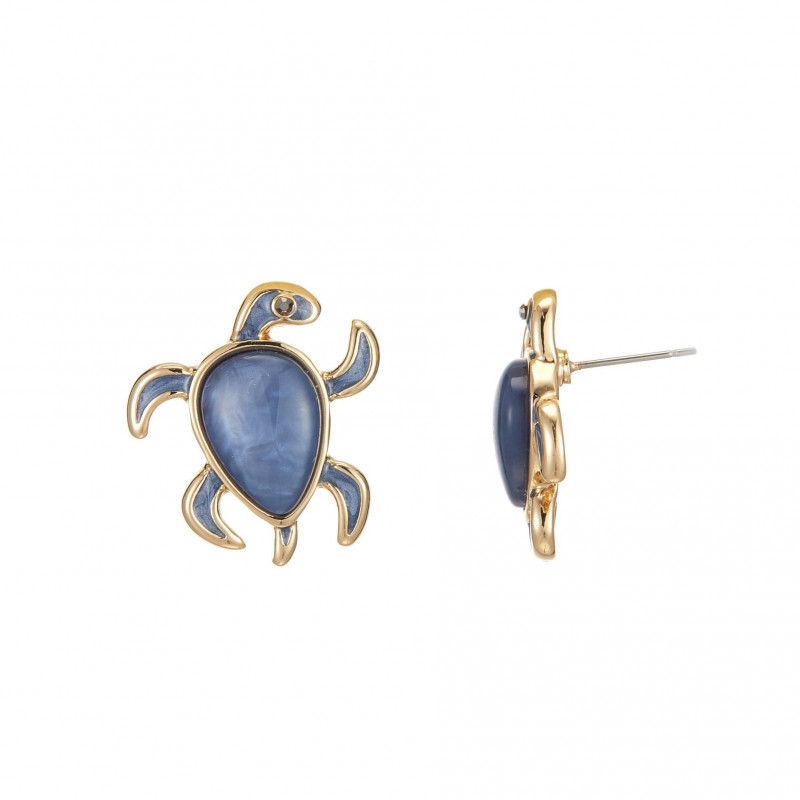 Punita - Boucle d'oreille percée bleue