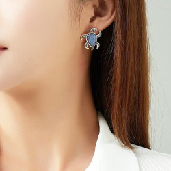 Punita - Boucle d'oreille percée orange