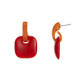 Eeva - Boucle d'oreille tige acier Orange