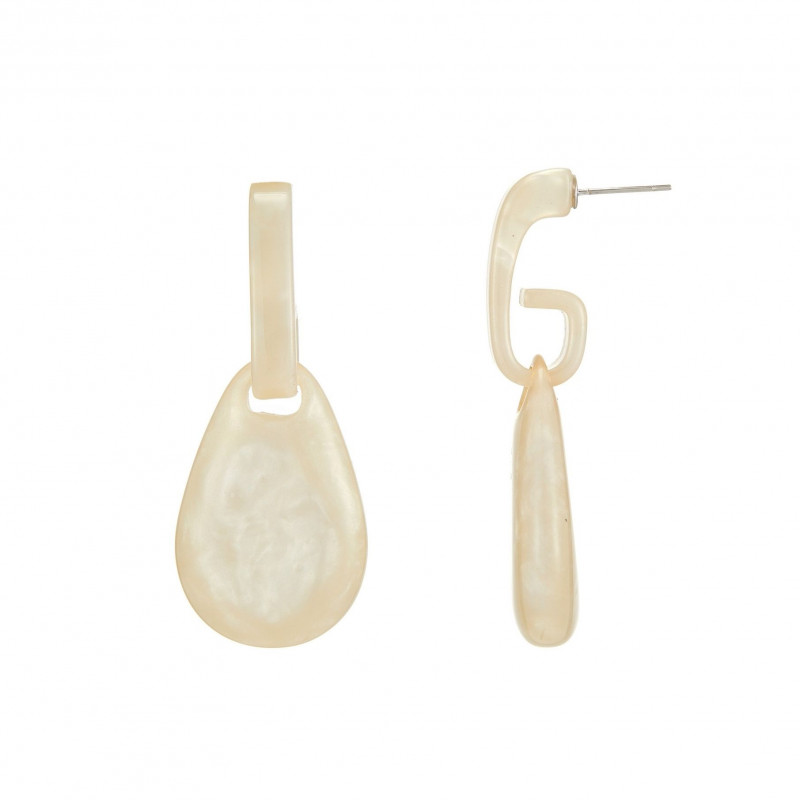 Eirena - Boucle d'oreille tige acier Blanche