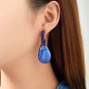 Eirena - Boucle d'oreille tige acier Bleue marine