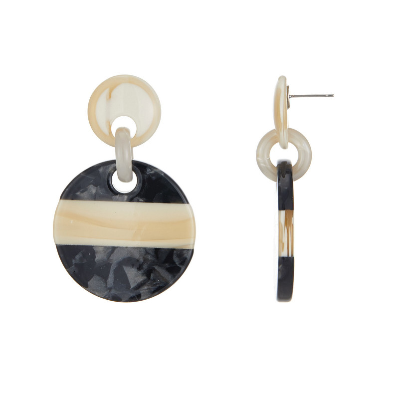 Ermanda - Boucle d'oreille Acier Noir