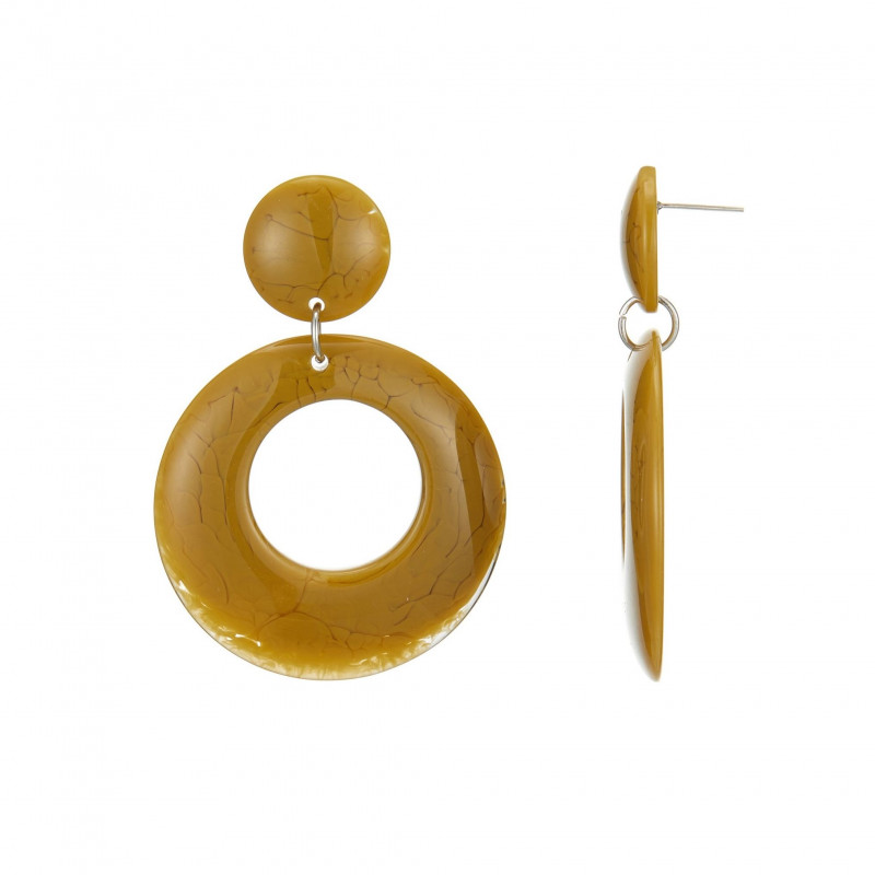 Foulja - Boucle d'oreille percée moutarde