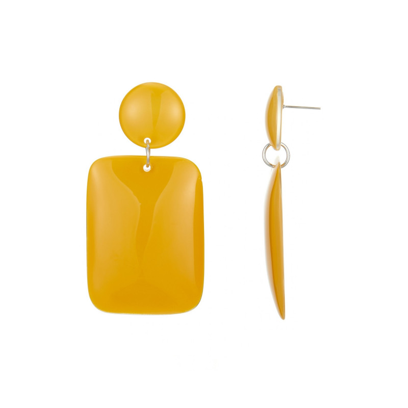 France - Boucle d'oreille percée jaune