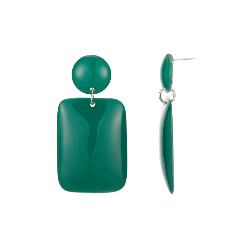 France - Boucle d'oreille percée verte