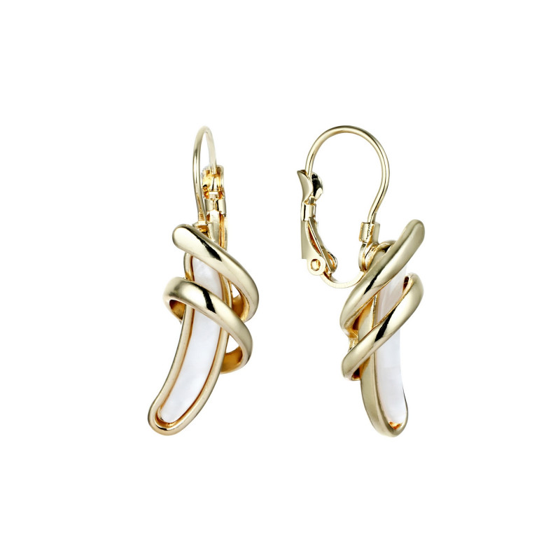 Bathylle - Boucle d'oreille dormeuse blanche