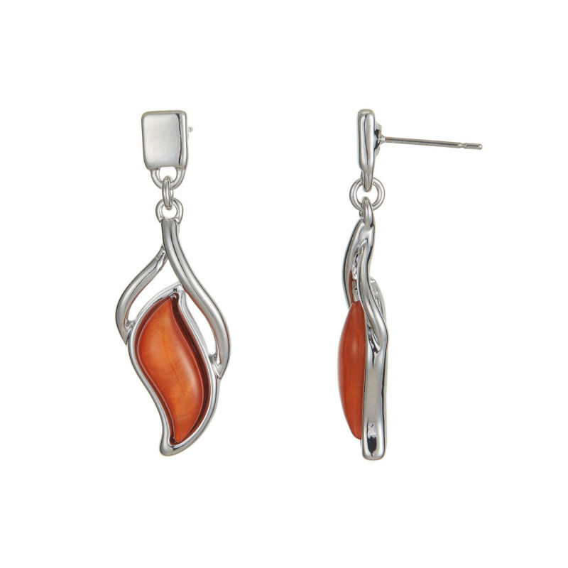 Blanchette - Boucle d'oreille tige orange
